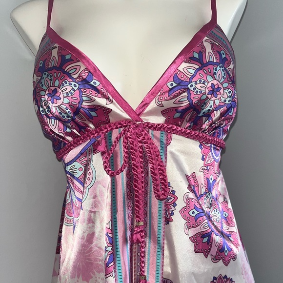 Guess Stretch Printed Pink & Purple Spring Summer Dress - Picture 5 of 8